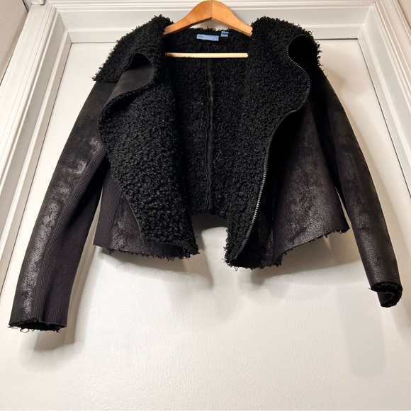 Vera Wang Black Textured Moto Jacket - Size M - Picture 4 of 16